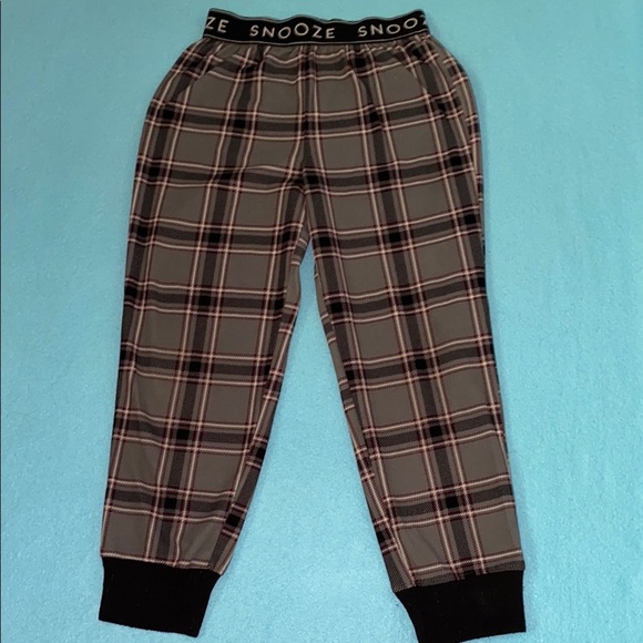 SNOOZE fire resistant plaid pajama pants jogger style elastic waistband size 6/7 - Picture 1 of 6